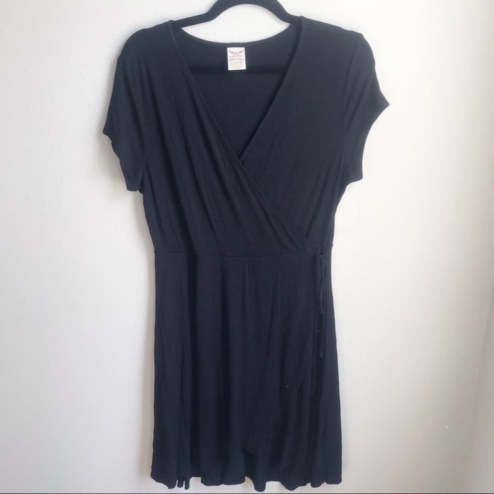 Women’s Wrap Tie Front Black Dress Size L